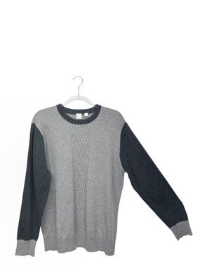 Raffi Shaya Gray Crewneck Cotton Cashmere Blend Sweater Men’s Size Large EUC